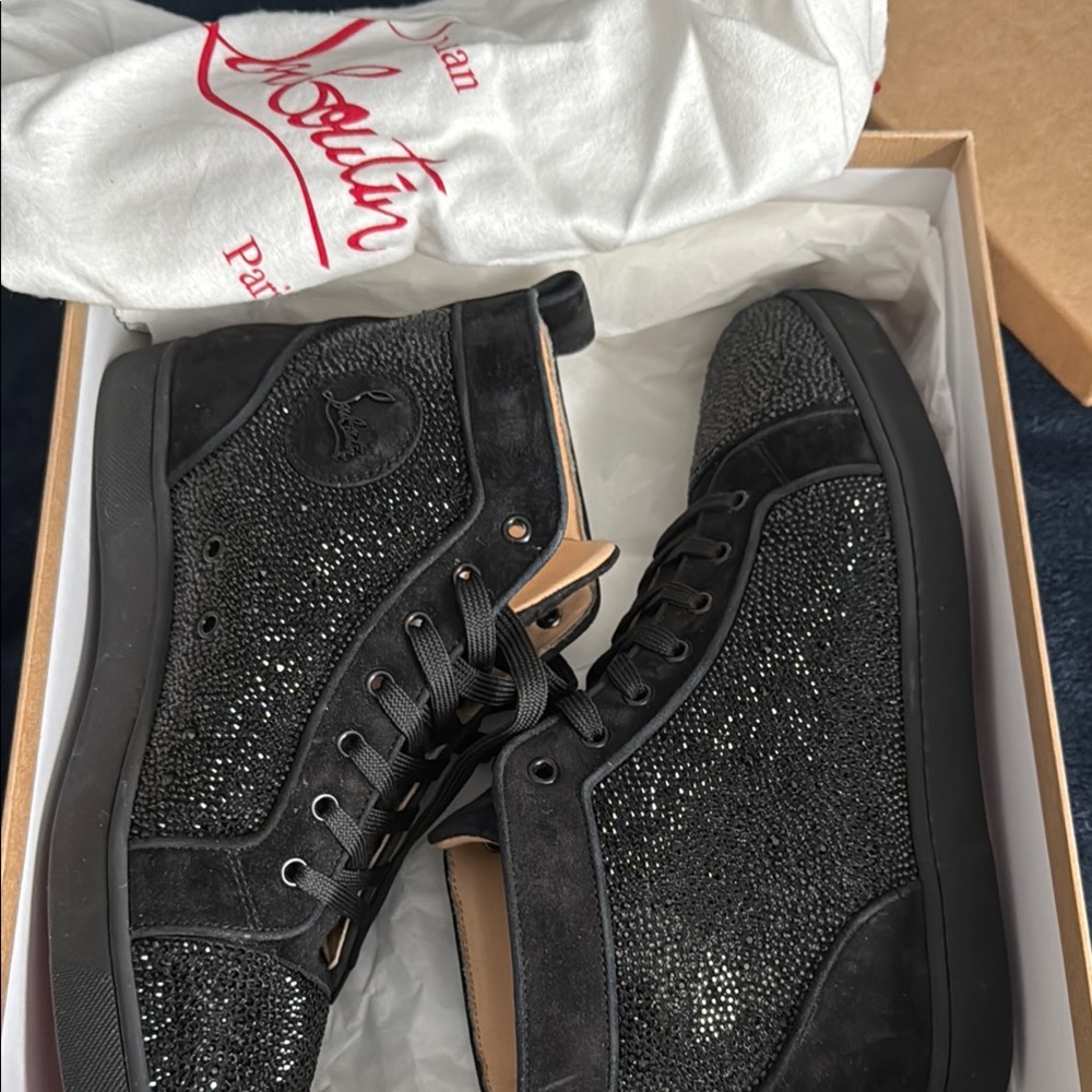 Christian Louboutin Black High-Top Sneakers